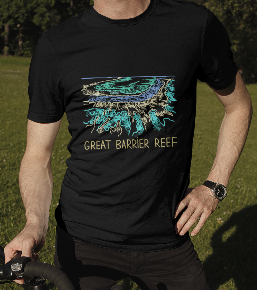 Great Barrier Reef Australia Vibrant Coral Reef Scenic Depiction T-Shirt