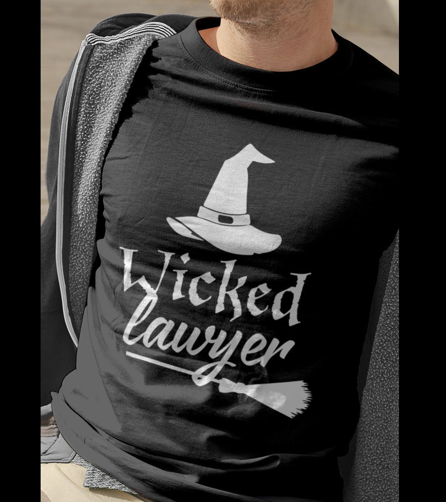 Wicked Lawyer Witch Hat Broomstick Halloween Lawyer T-Shirt