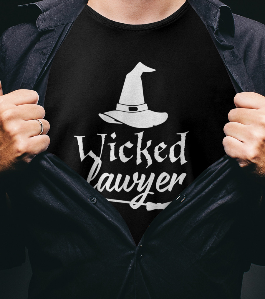 Wicked Lawyer Witch Hat Broomstick Halloween Lawyer T-Shirt