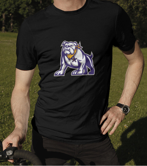 Bulldog Sheriff With Yellow Bandana And Badge Crouching T-Shirt