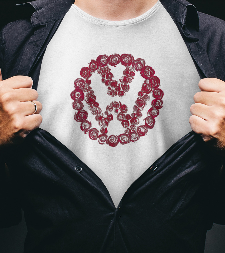VWROSE Red Rose Circle Emblem T-Shirt