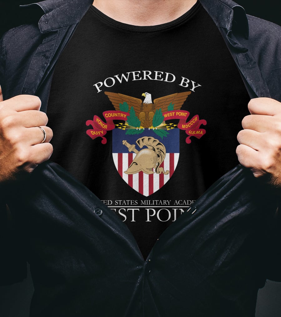 Powered By United States Military Academy West Point Honor Duty Country T-Shirt