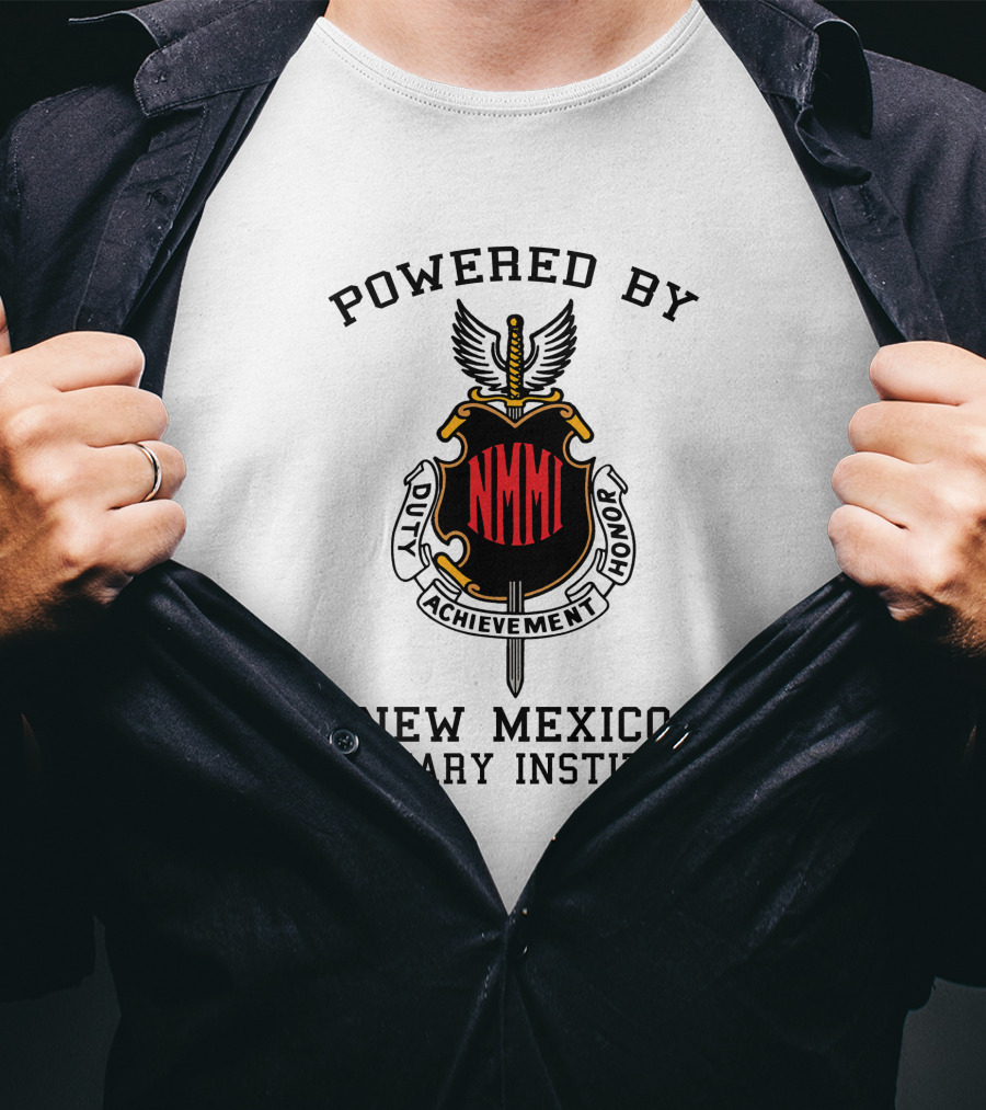 Powered By New Mexico Military Institute Duty Achievement Honor T-Shirt
