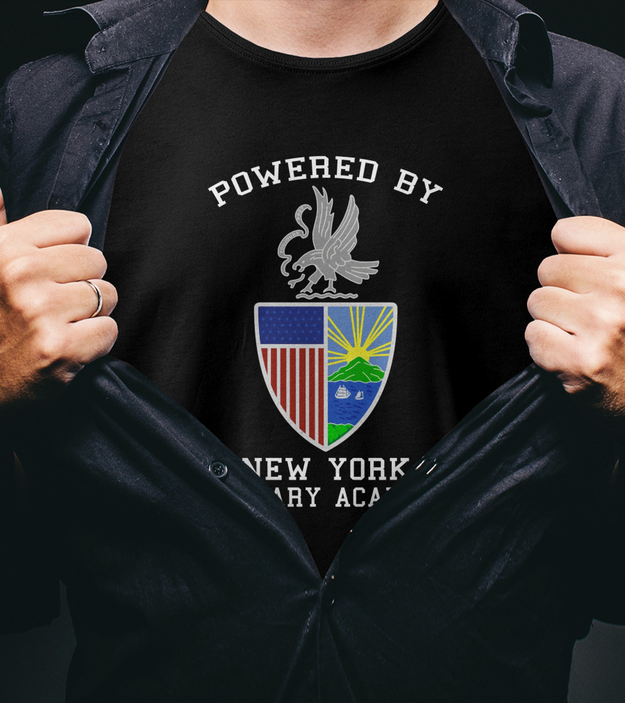 Powered By New York Military Academy Crest Shield T-Shirt