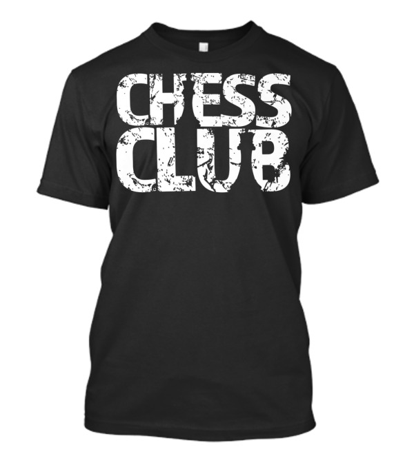 Chess Club With Chess Pieces In Negative Space T-Shirt