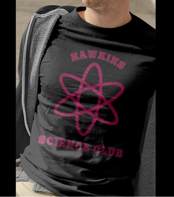 Hawkins Science Club 80s Atomic Nerd Retro Badge T-Shirt