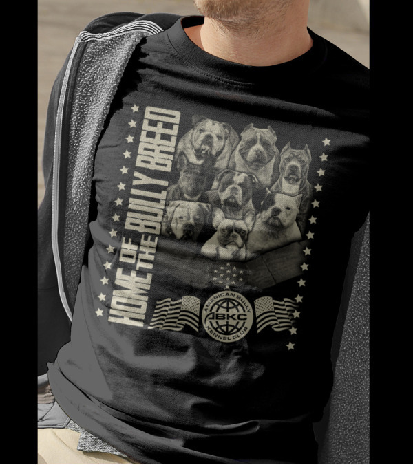Home Of The Bully Breed ABKC American Bully Kennel Club Dogs And Stars T-Shirt