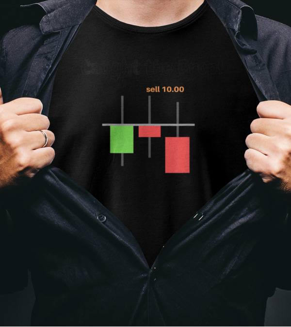 Caught The Drop Candlestick Trader Bearish Sell 10.00 T-Shirt