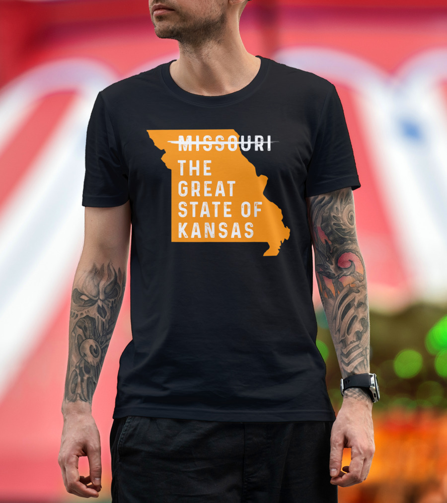 Missouri the Great State of Kansas Map T-Shirt