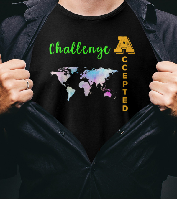 Challenge Accepted World Map Students T-Shirt