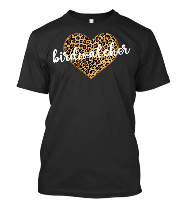 Birdwatcher Leopard Print Heart T-Shirt