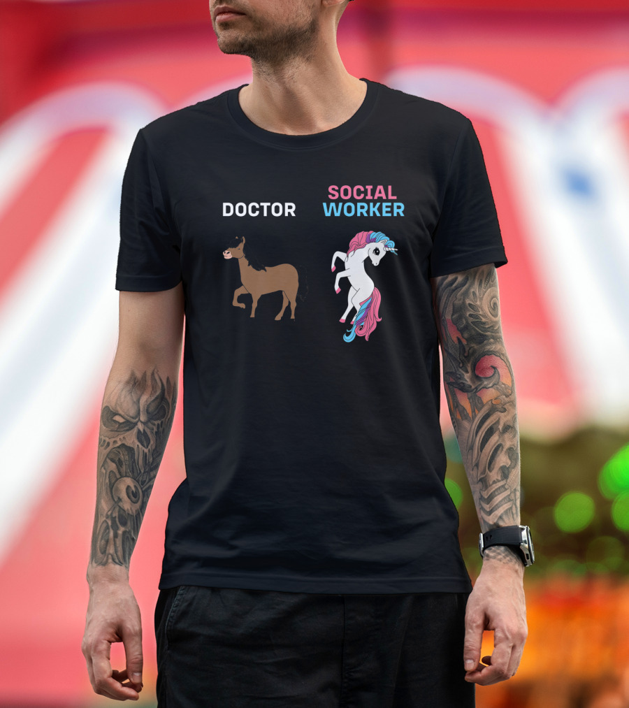Doctor Horse Social Worker Magical Unicorn T-Shirt