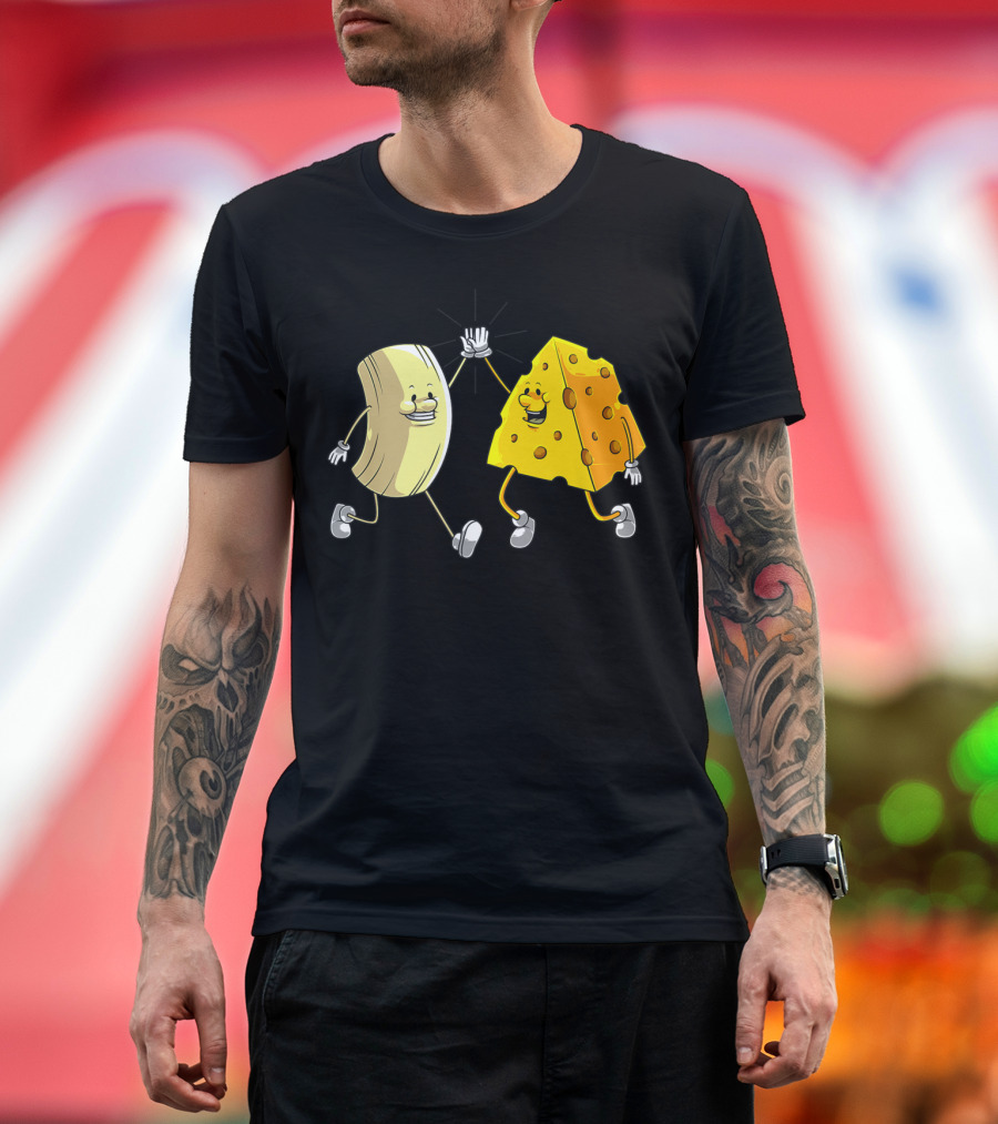 Funny Macaroni and Cheese High Five Cool T-Shirt