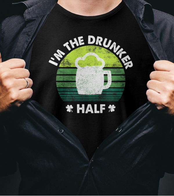 I'm The Drunker Half Vintage Beer Mug Clover T-Shirt