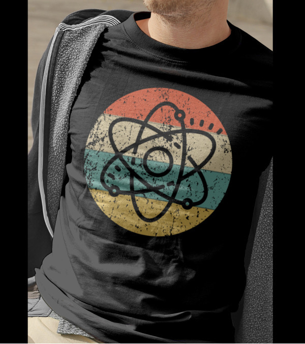 Atom Style Science Vintage Retro Atomic Symbol Multicolor T-Shirt