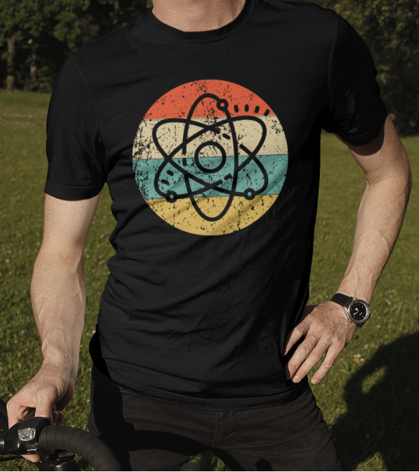 Atom Style Science Vintage Retro Atomic Symbol Multicolor T-Shirt