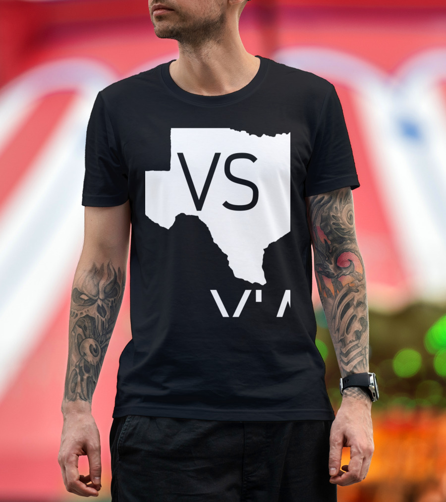 Houston Vs All Y'all Texas Foo State Outline T-Shirt