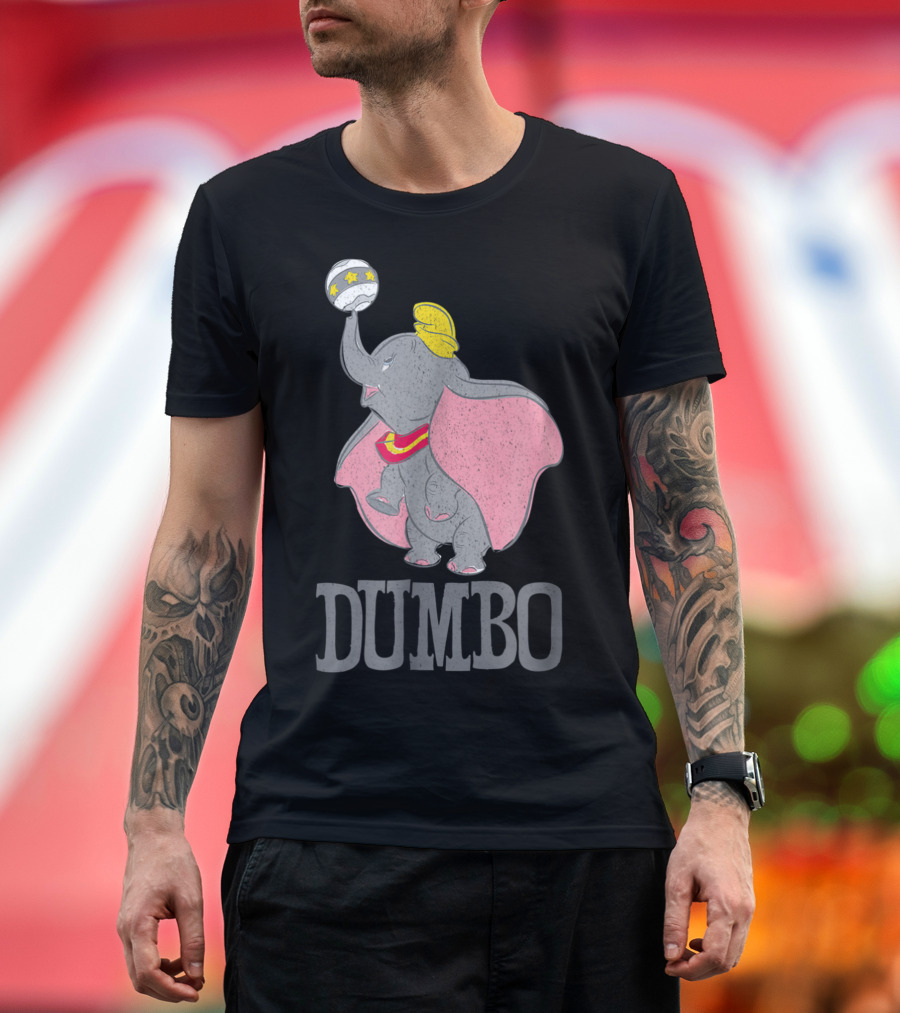 Disney Dumbo Elephant with Circus Ball and Stars T-Shirt