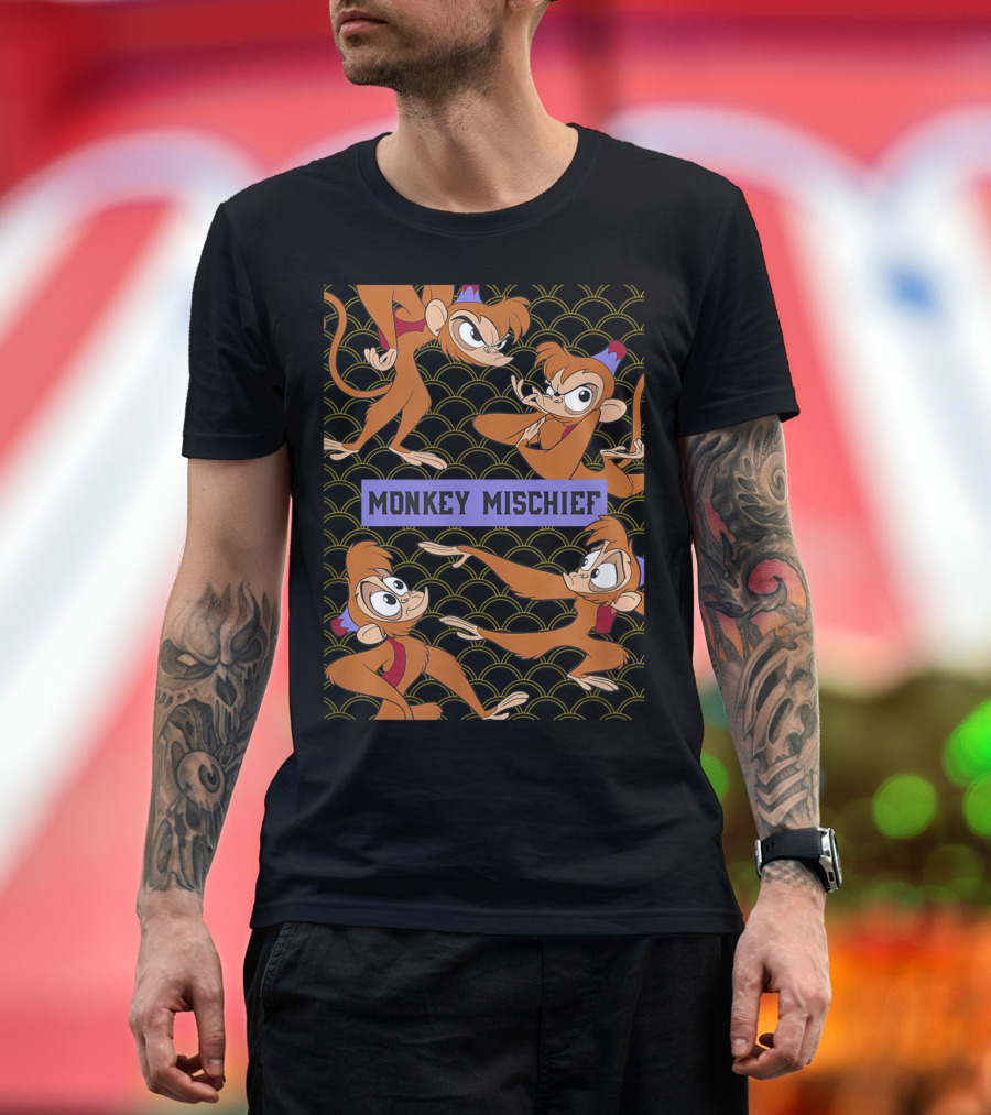 Disney Aladdin Abu Monkey Mischief Playful Expressions T-Shirt