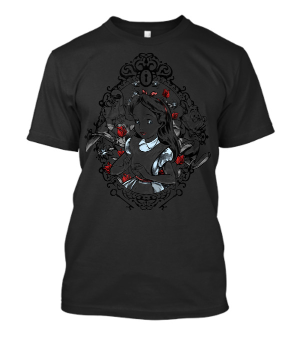 Disney Alice In Wonderland Floral Frame Sketch T-Shirt