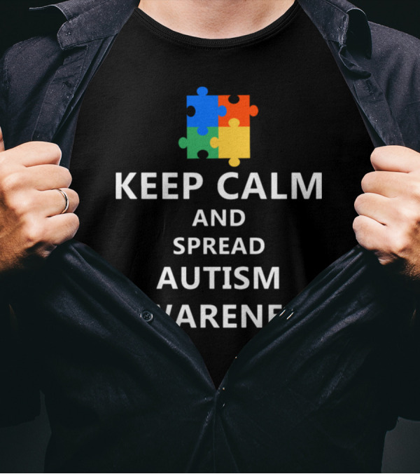 Keep Calm And Spread Autism Awareness Puzzle T-Shirt