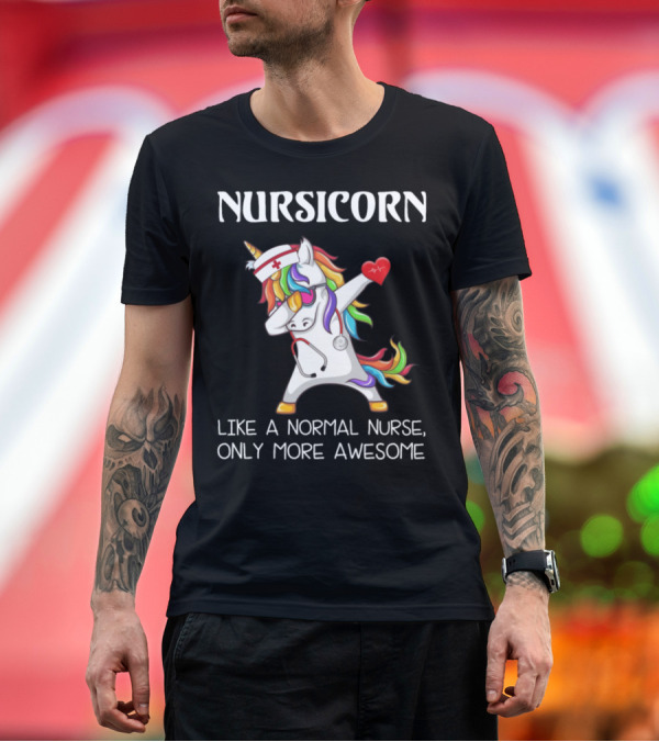 Premium T-Shirt: Nursicorn Dabbing Unicorn Like a Normal Nurse Only More Awesome T-Shirt Nursicorn Dabbing Unicorn Like a Normal Nurse Only More Awesome T-Shirt
