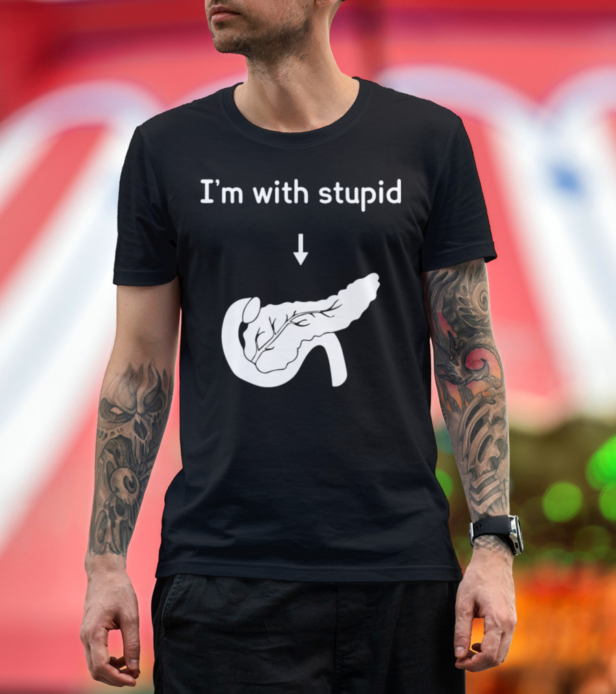 I'm With Stupid Arrow Leaf Image T-Shirt