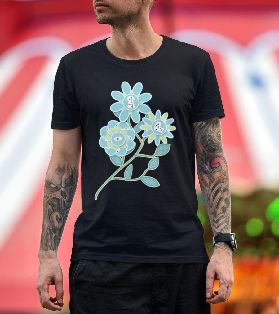 Bouquet For Nurses And Doctors With Medical Flowers T-Shirt