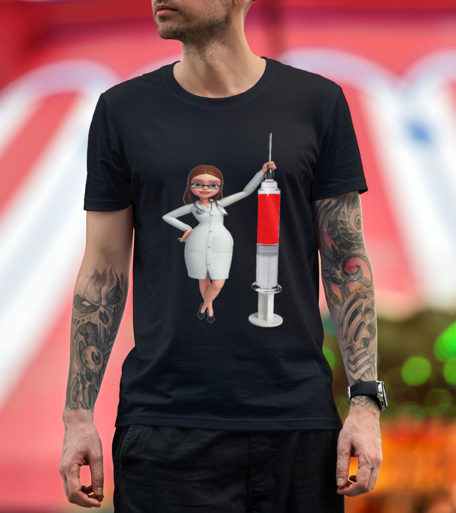 Nurse With Giant Red Syringe T-Shirt