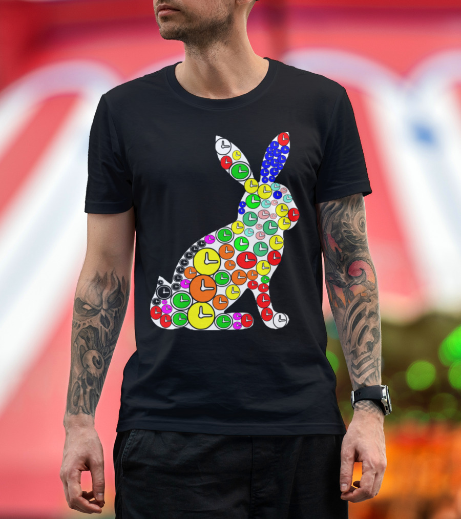 Time Rabbit Clock Color T-Shirt