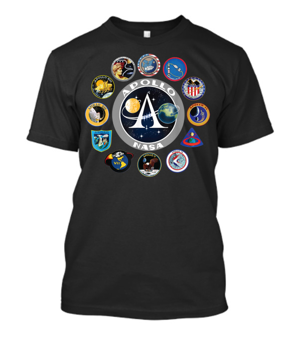 Apollo NASA Missions Badge Collection Historic Space Program Patches T-Shirt