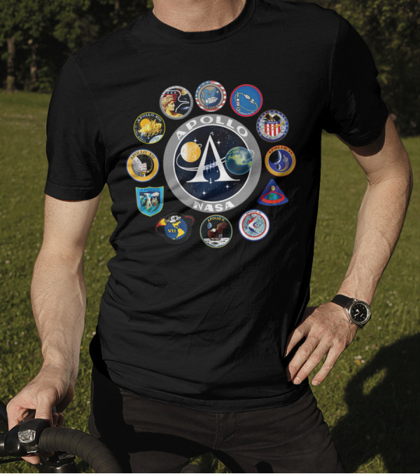 Apollo NASA Missions Badge Collection Historic Space Program Patches T-Shirt
