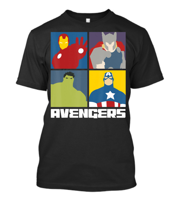 Avengers Assemble Ironman Hulk Thor Captain America 4 Box T-Shirt
