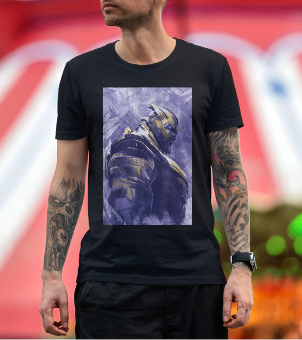 Premium T-Shirt: Avengers Endgame Thanos Brushstroke Painting Marvel Villain T-Shirt Avengers Endgame Thanos Brushstroke Painting Marvel Villain T-Shirt
