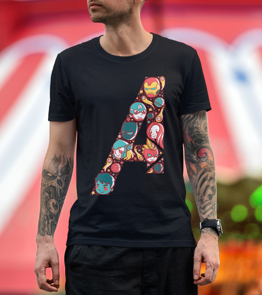 Marvel Avengers Kawaii Hulk Iron Man Captain America Thor Black Widow Captain Marvel T-Shirt