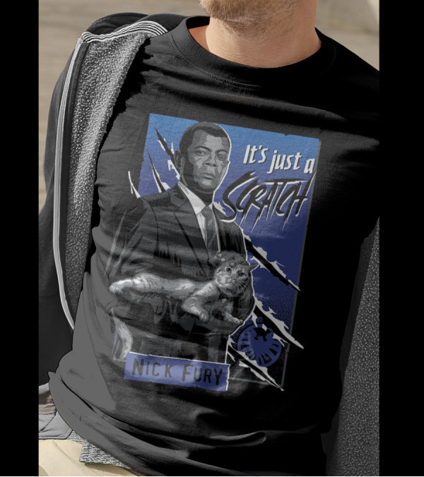 Nick Fury It's Just A Scratch Captain Marvel Goose T-Shirt