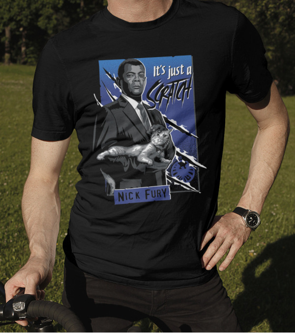 Nick Fury It's Just A Scratch Captain Marvel Goose T-Shirt