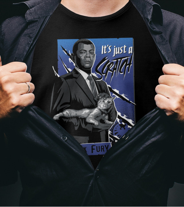 Nick Fury It's Just A Scratch Captain Marvel Goose T-Shirt