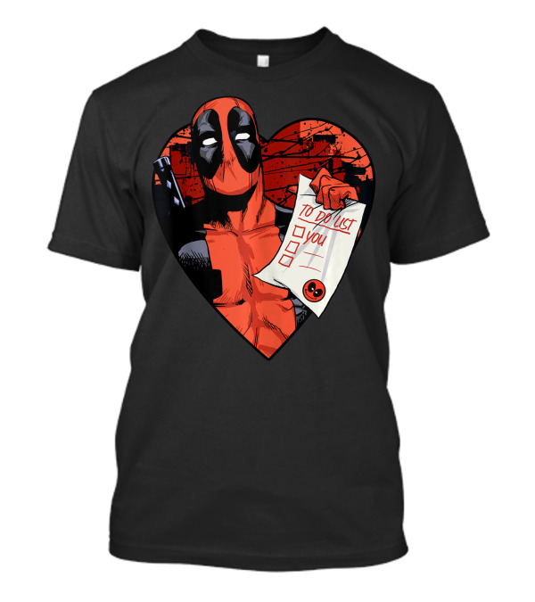 Marvel Deadpool To Do List You Heart Frame T-Shirt