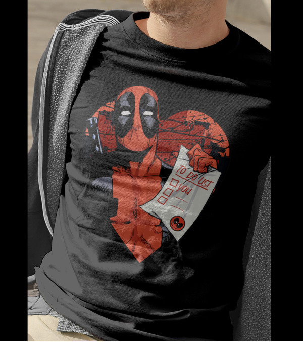 Marvel Deadpool To Do List You Heart Frame T-Shirt