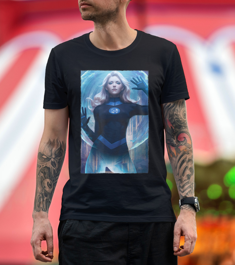 Marvel Fantastic Four Sue Storm Invisible Woman Iconic Powers T-Shirt