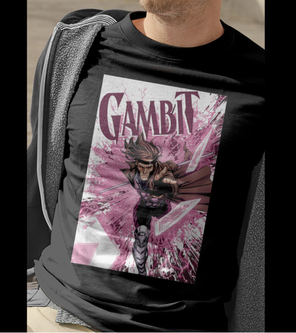 Gambit Marvel Action Pose Dynamic Comic Burst T-Shirt