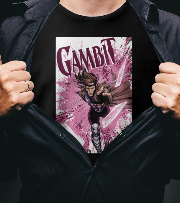 Gambit Marvel Action Pose Dynamic Comic Burst T-Shirt