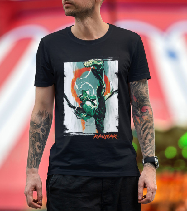 Premium T-Shirt: Marvel Karnak The Inhumans Dynamic Kick Shatterer T-Shirt Marvel Karnak The Inhumans Dynamic Kick Shatterer T-Shirt