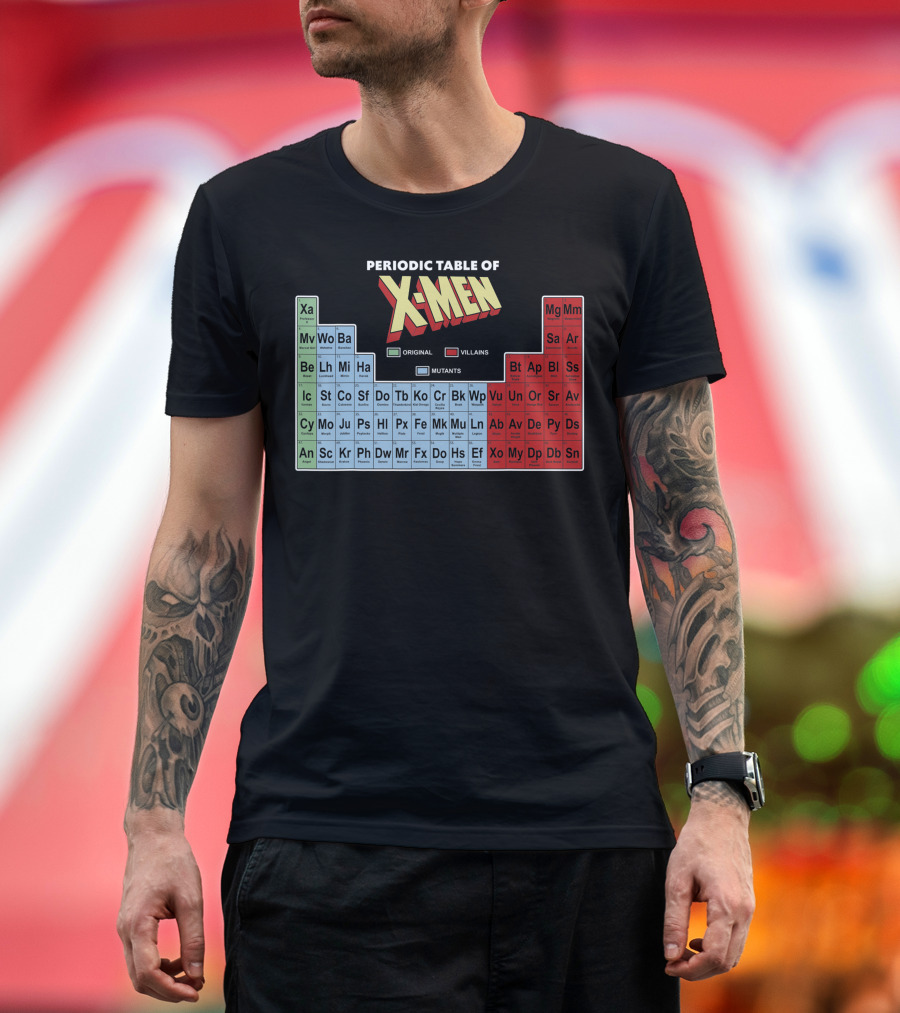 Periodic Table of X-Men Elements Original Villains Mutants T-Shirt
