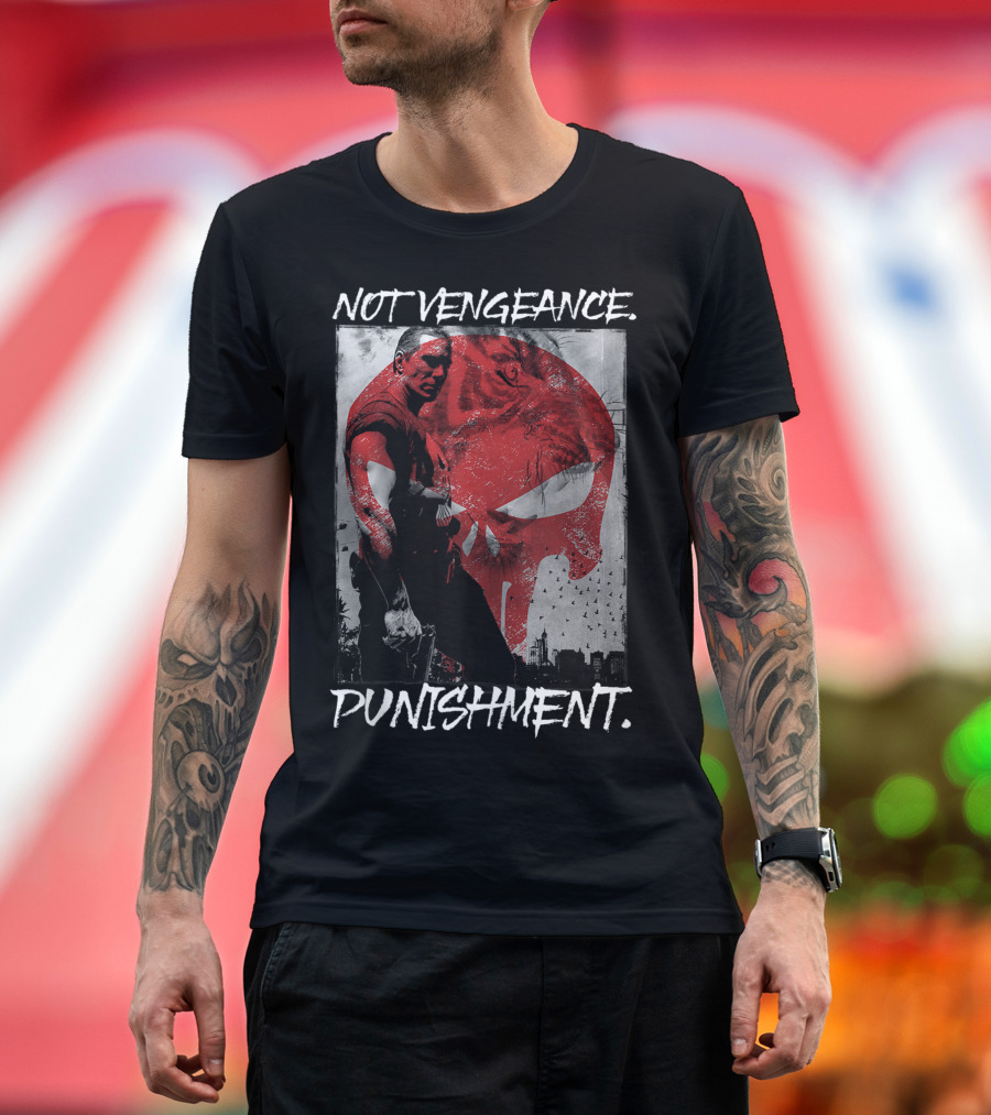 Not Vengeance Punishment Marvel Punisher Skull Overlay T-Shirt