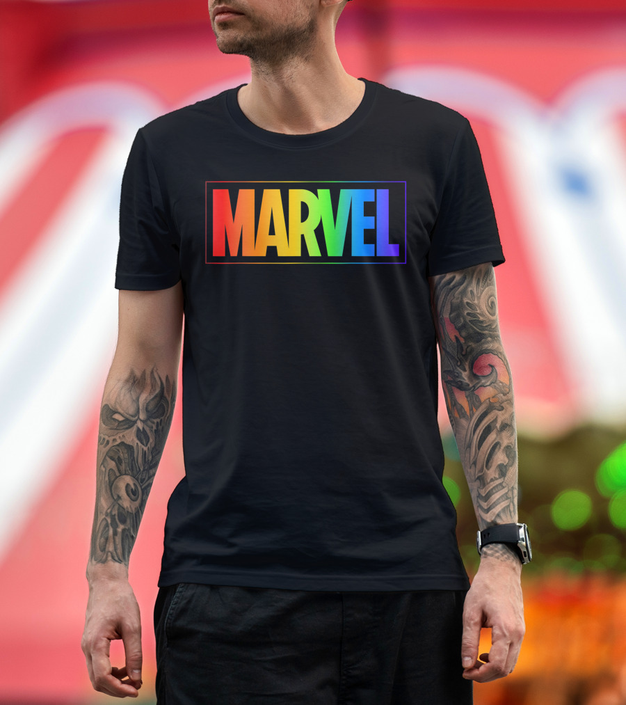 MARVEL Logo Rainbow Gradient T-Shirt
