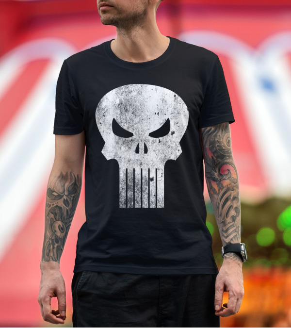 Premium T-Shirt: Marvel The Punisher Classic Skull T-Shirt Marvel The Punisher Classic Skull T-Shirt