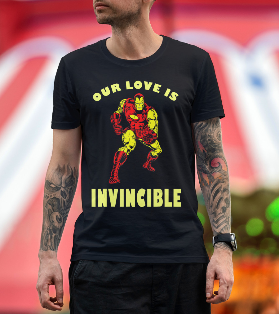 Our Love Is Invincible Marvel Valentines Day Avengers Iron Man T-Shirt