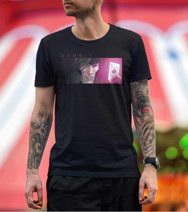 Premium T-Shirt: Marvel X-Men Gambit Ace of Spades Playing Card T-Shirt Marvel X-Men Gambit Ace of Spades Playing Card T-Shirt